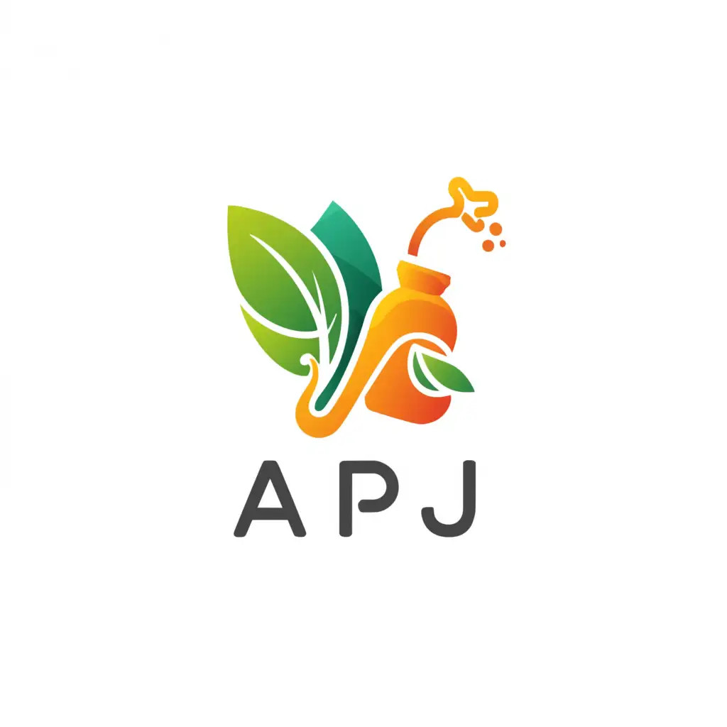 a logo design,with the text "APJ", main symbol:leaf, fruit, can,Moderate,be used in Sports Fitness industry,clear background