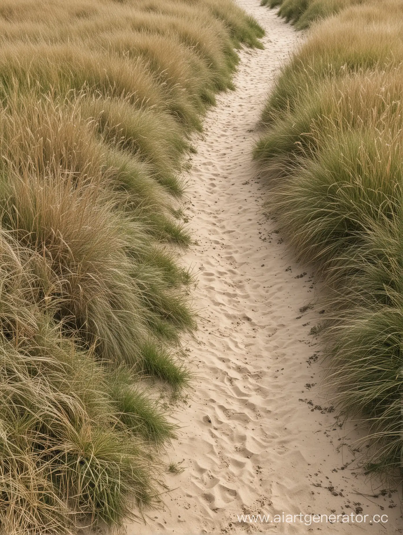 Tranquil-Sandy-Path-with-Coarse-Grass