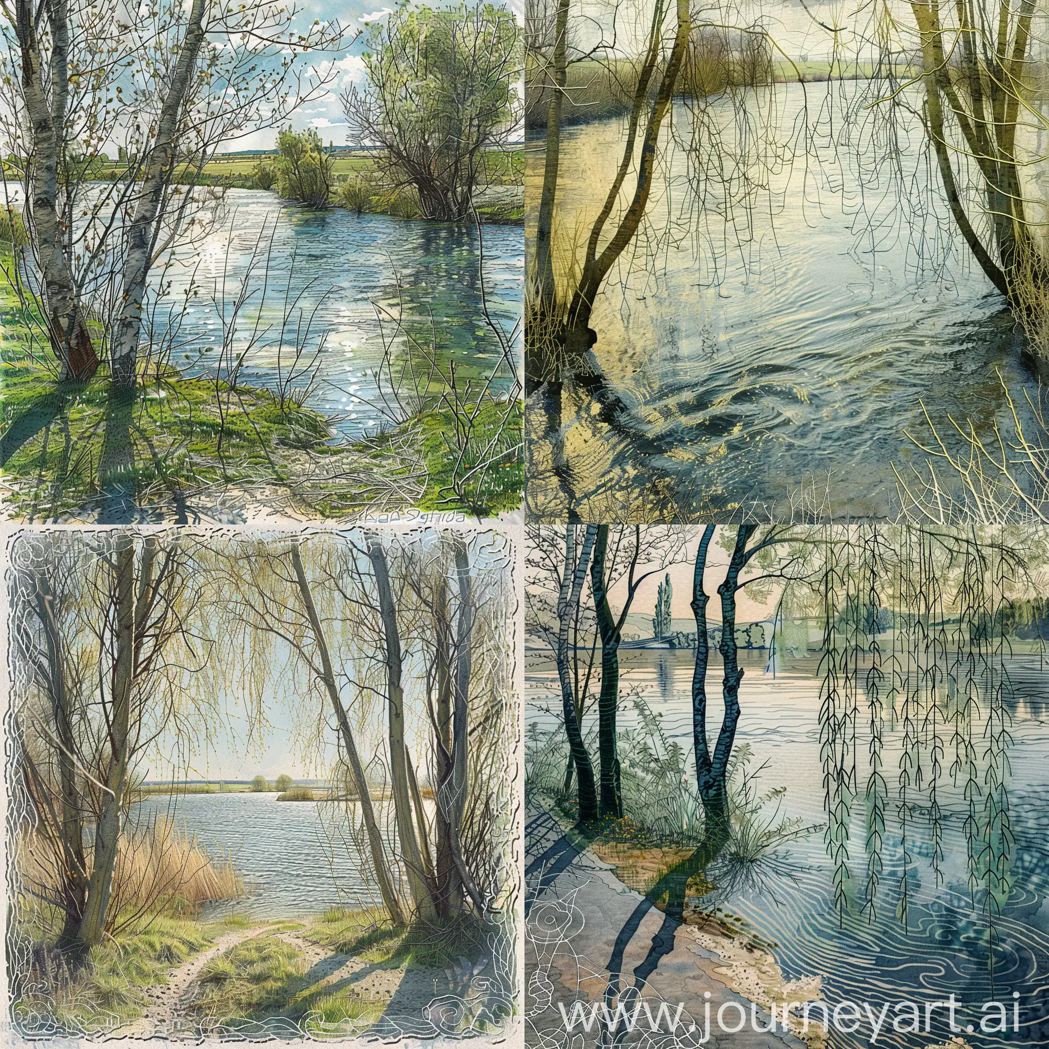 Serene-Spring-Landscape-with-Slender-Willows-by-the-River
