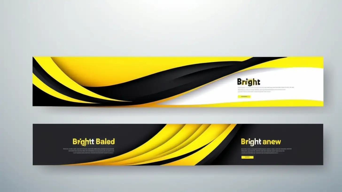 creative header banner design, bright yellow and black