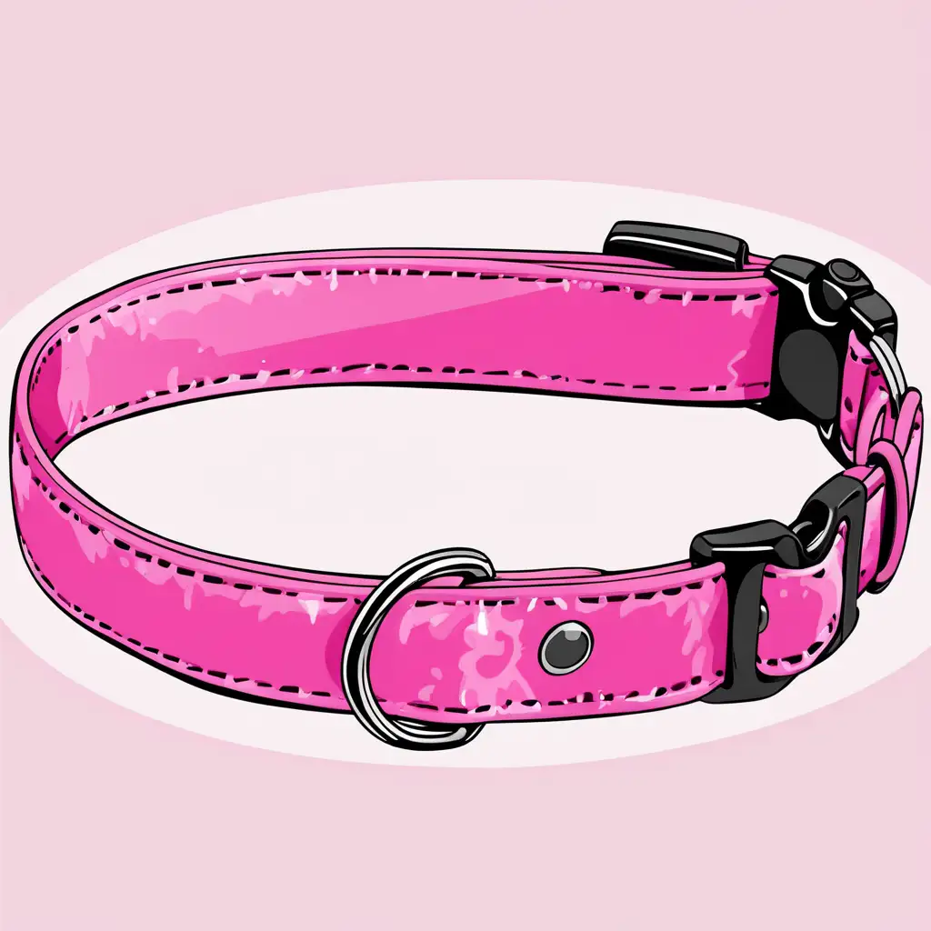 pink dog collar clipart