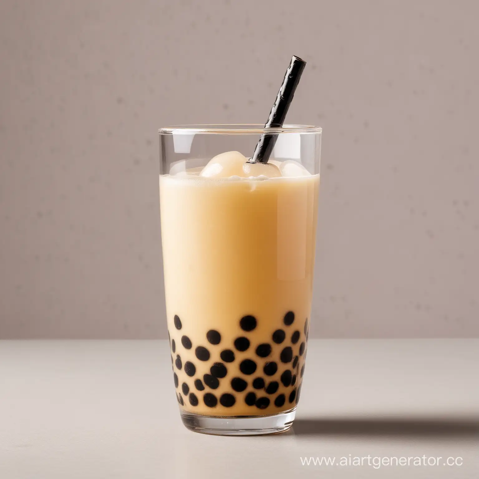 Single-Glass-of-Bubble-Tea-with-Tapioca-Pearls-on-Plain-Background-Online-Store-Product-Photo