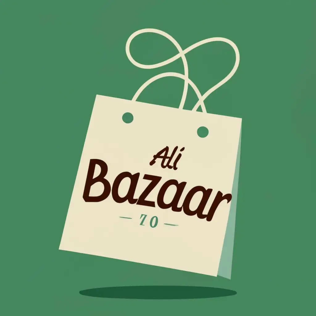 logo, shopping bag, with the text "Ali Bazaar", typography, be used in Retail industry