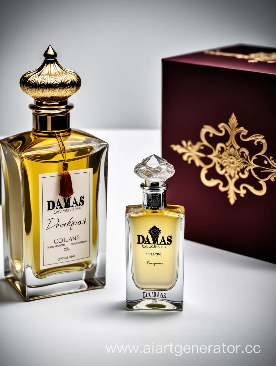 a bottle of damas cologne sitting next to a box, a flemish Baroque by Demetrios Farmakopoulos, instagram contest winner, dau-al-set, dynamic composition, contest winner, feminine