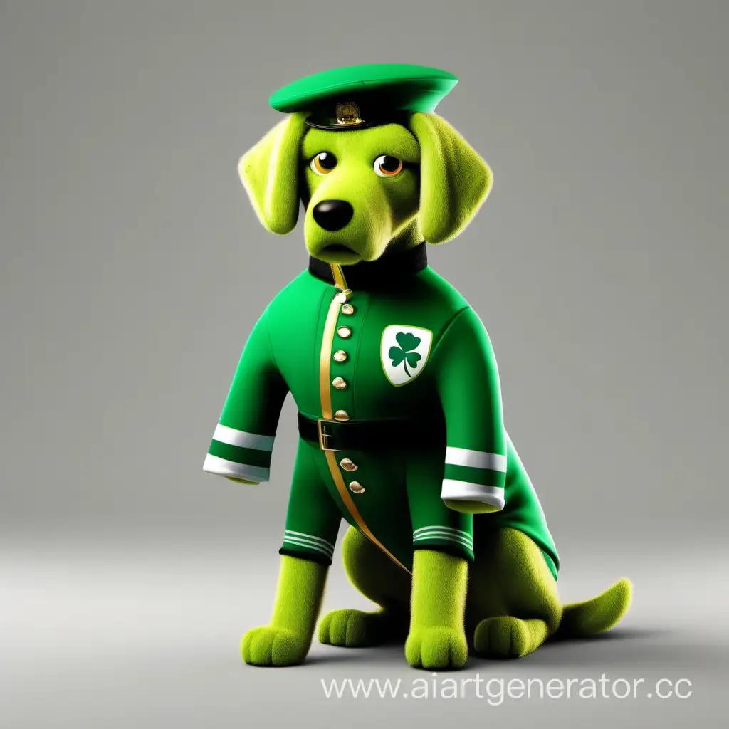 Irish-Rugby-Team-Mascot-Green-Dog-in-Uniform