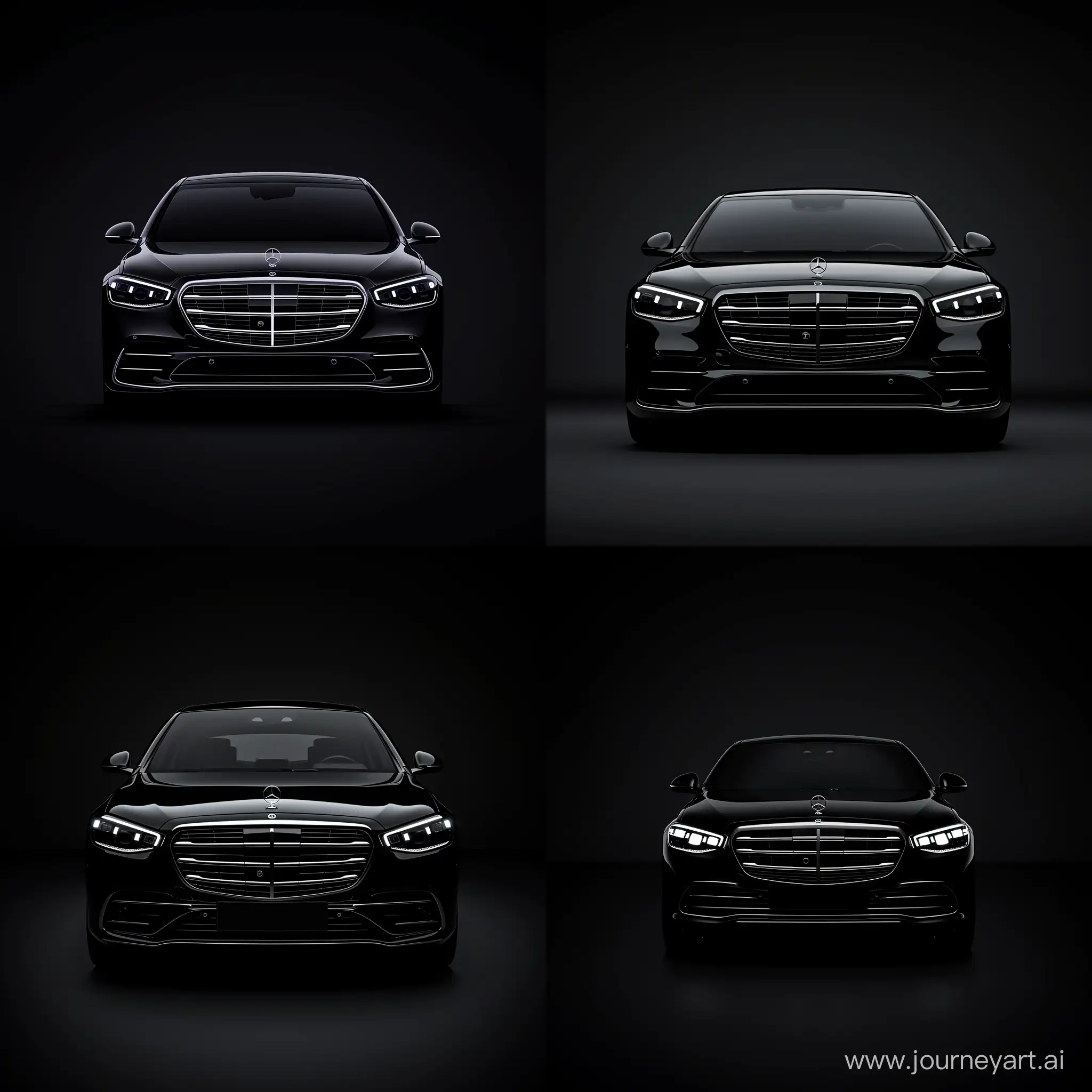 Mercedes-Benz-S-Class-2024-Front-View-Minimalist-2D-Illustration