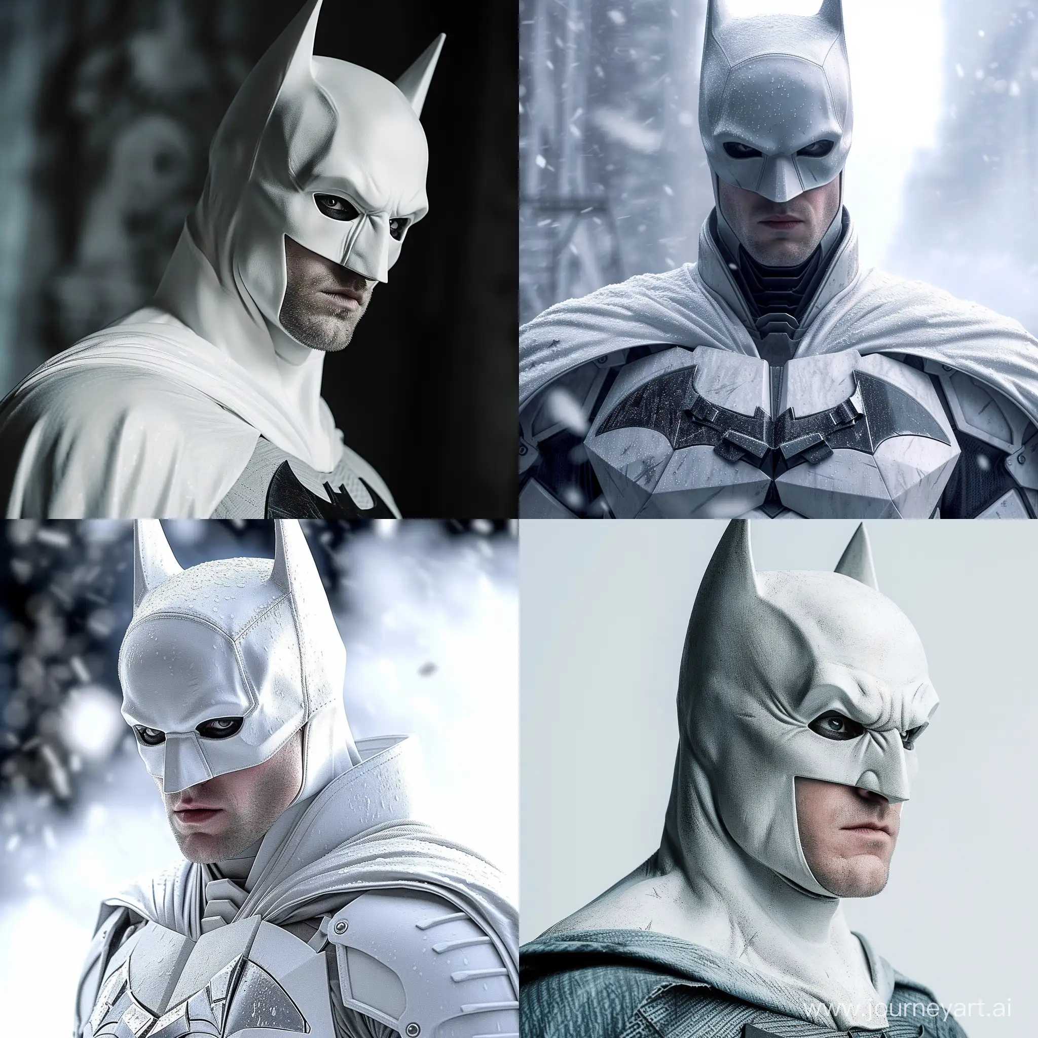 Robert-Pattinson-Portraying-Batman-in-Elegant-White-Costume
