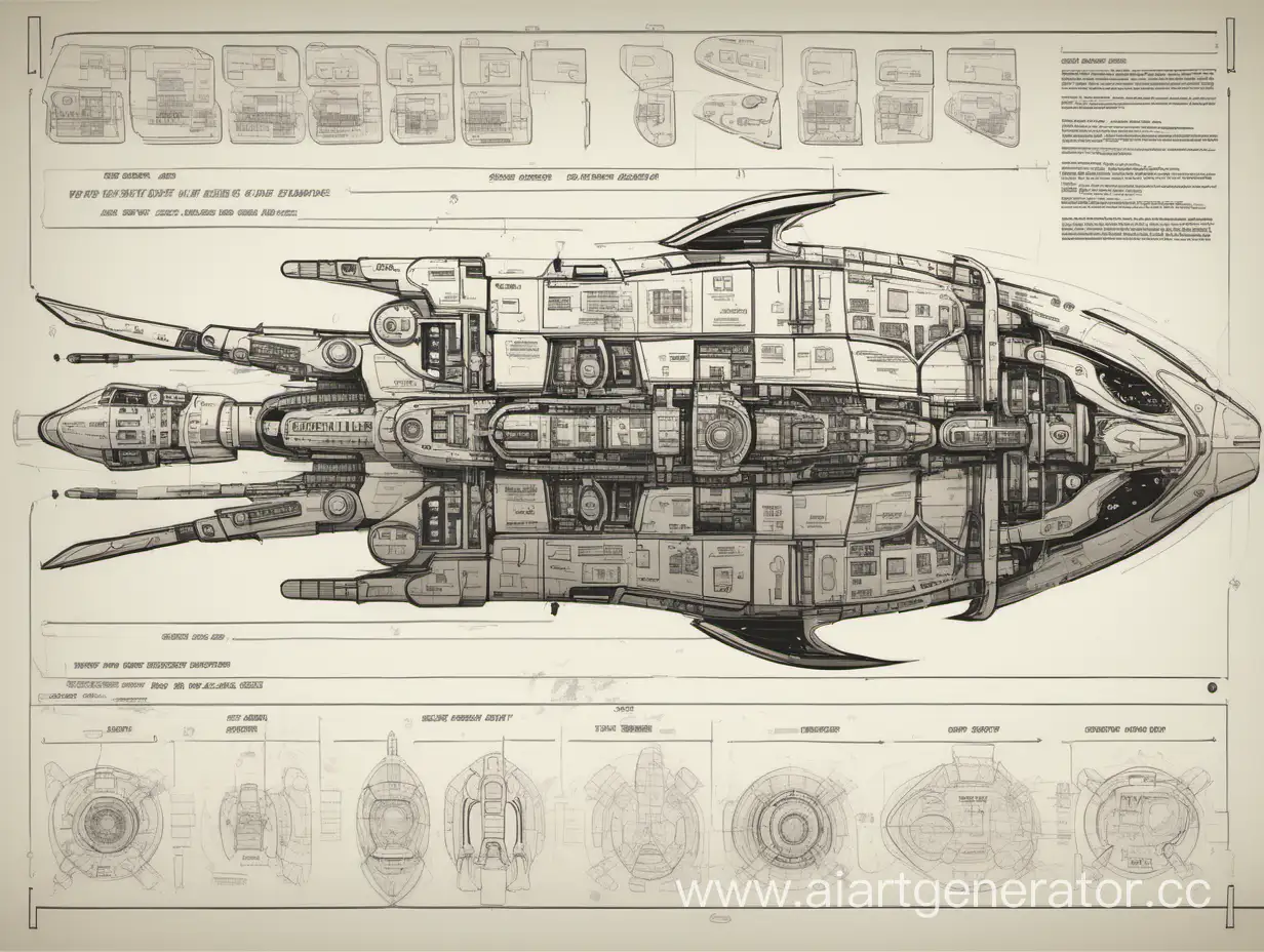 space ship layout scheme