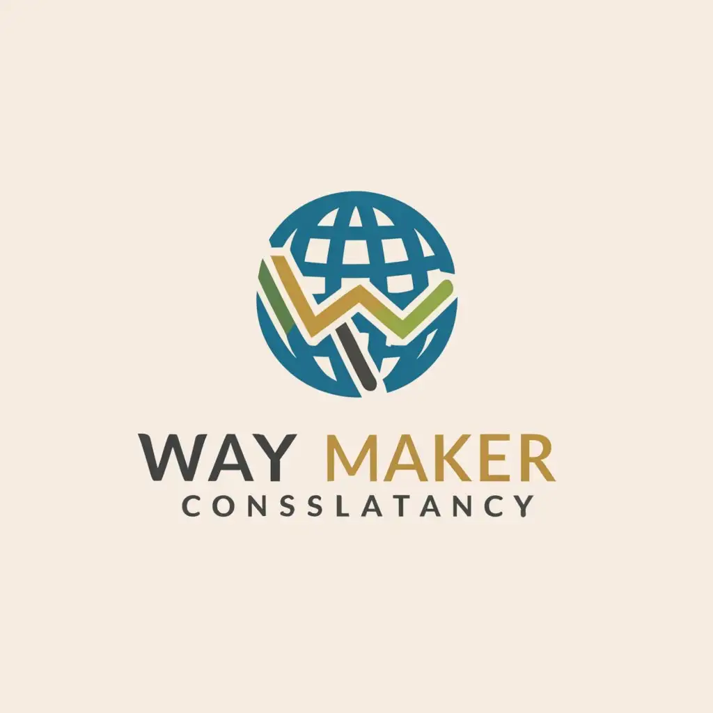 a logo design,with the text "Way maker consultancy", main symbol:Education and work abroad,Minimalistic,be used in Travel industry,clear background