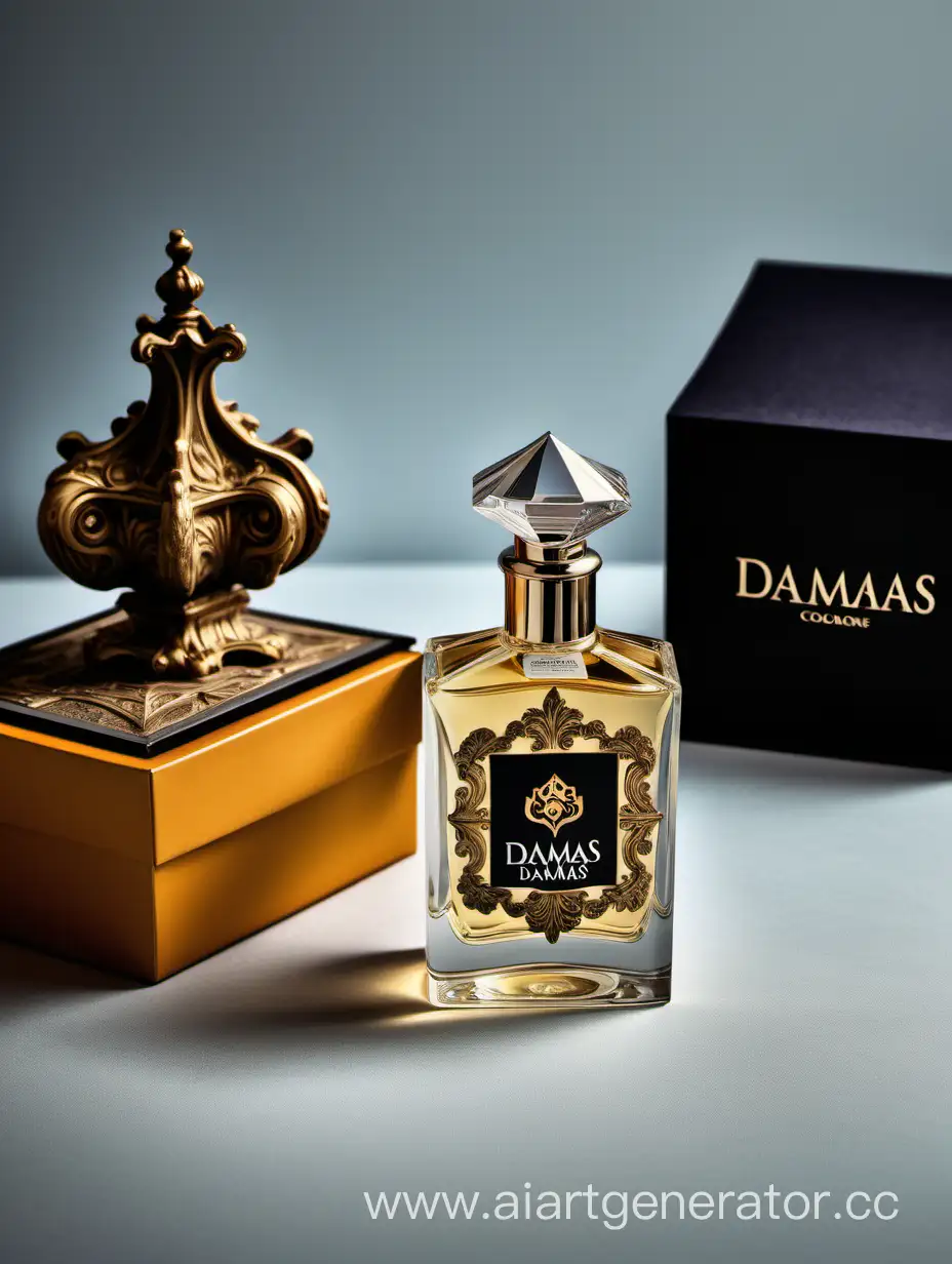 a bottle of damas cologne sitting next to a box, a flemish Baroque by Demetrios Farmakopoulos, instagram contest winner, dau-al-set, dynamic composition, contest winner, feminine