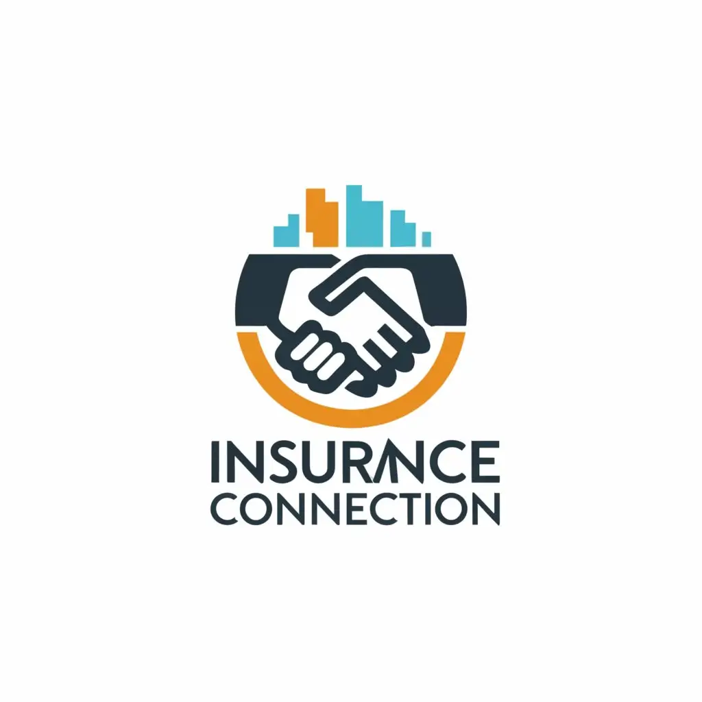 a logo design,with the text "Insurance Connection", main symbol:Handshake,Moderate,clear background