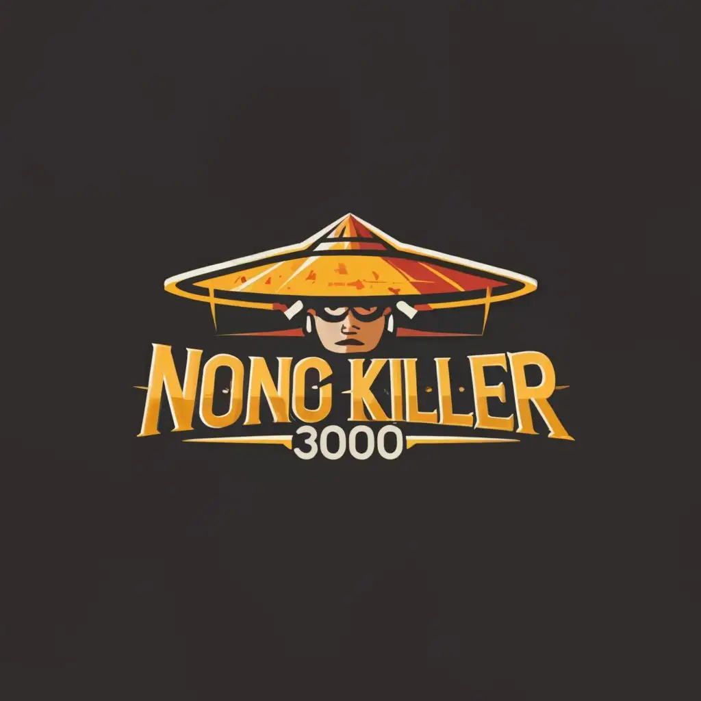 a logo design,with the text "NONG KILLER 3000", main symbol:Chinese straw hat,complex,be used in Entertainment industry,clear background