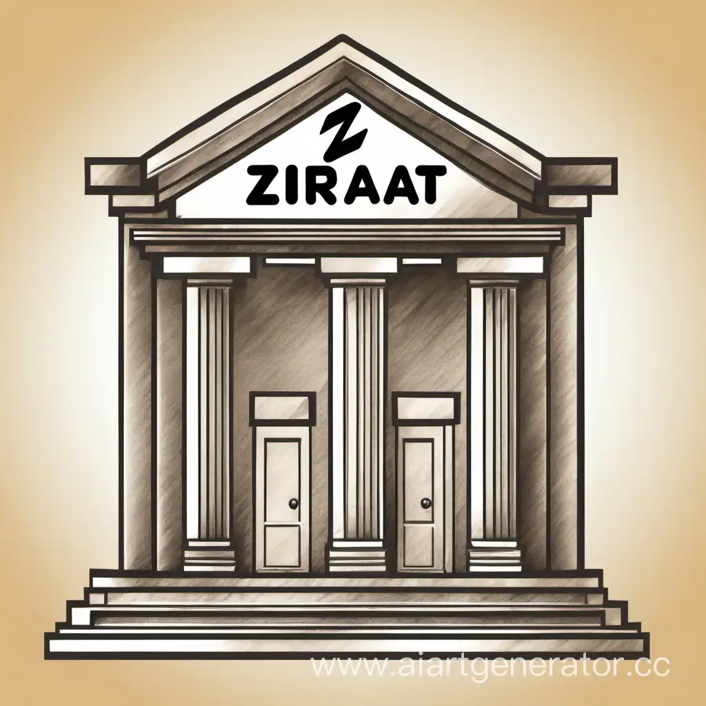 нарисуй банк с названием Зираат