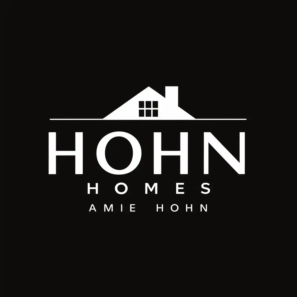 logo, House, unlocking doors, Hohn homes, with the text "Amie Hohn", typography, be used in Real Estate industry