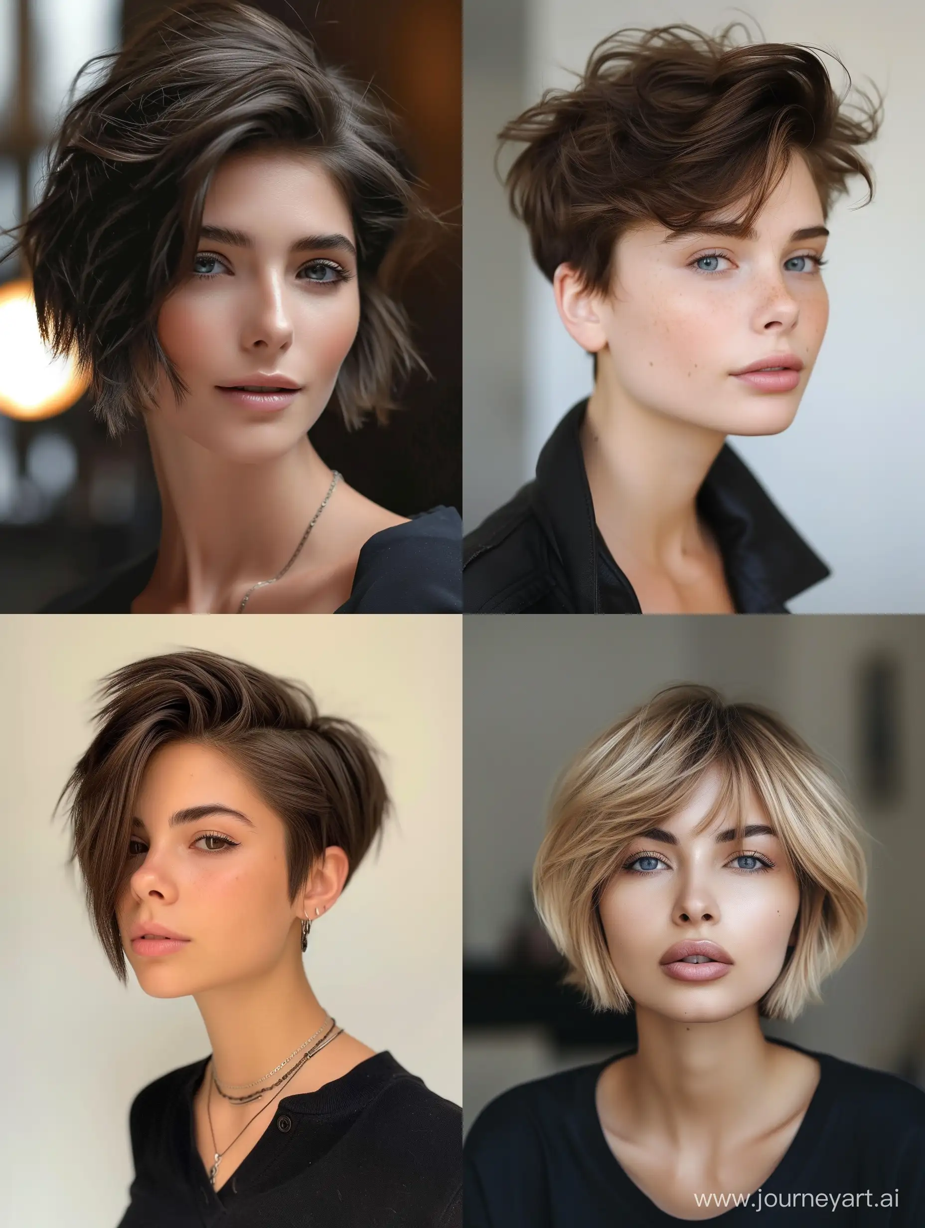 trendy short haircuts for round face 2024