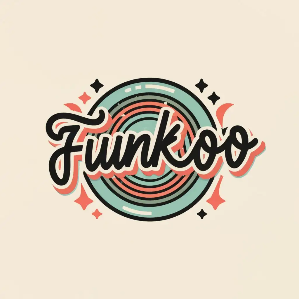 a logo design,with the text "FUNKOO", main symbol:Logo record vinyl record store japan Japanese,Moderate,clear background