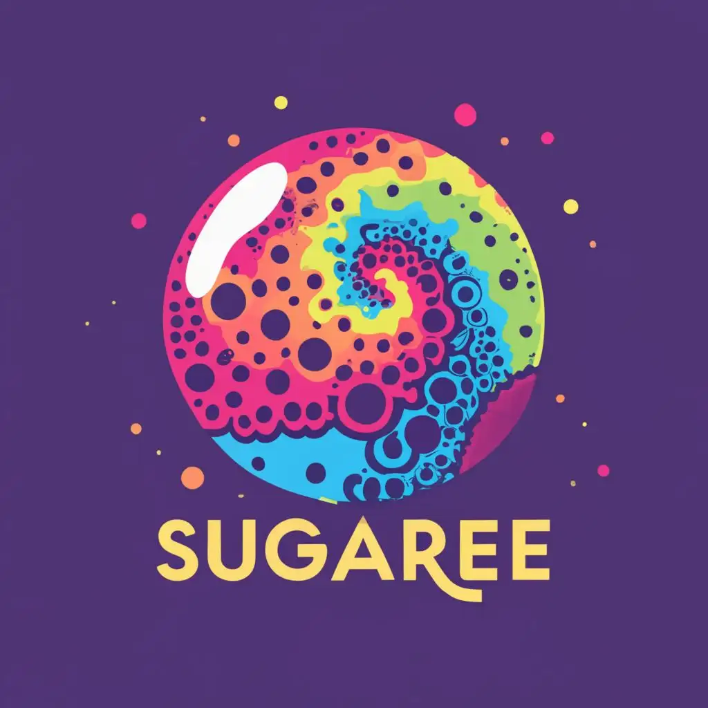 LOGO-Design-For-Sugaree-Vibrant-Tie-Dye-Bubble-Sugar-Elegance-with-Dynamic-Typography