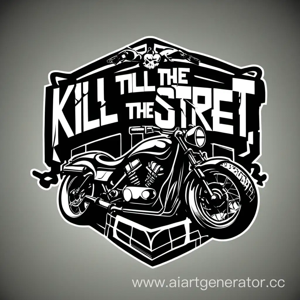 Логотип, магазина одежды название "Kill The Street Shop" связанный с мототехникой для молодёжи