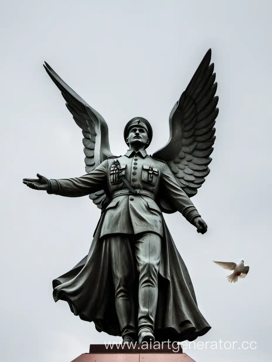 Russian-Soldier-Monument-Holding-Peaceful-Dove