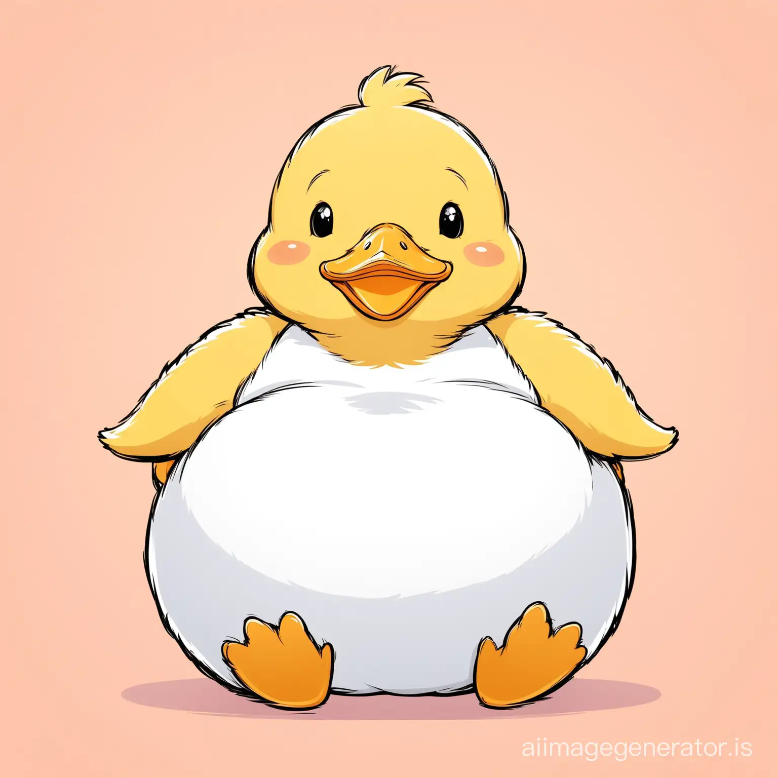 chubby friendly duckling with yoga pose in cartoon style