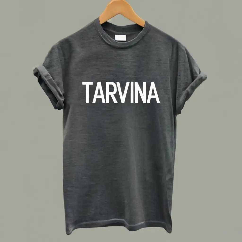 logo, tshirt, with the text "Tarvina", typography