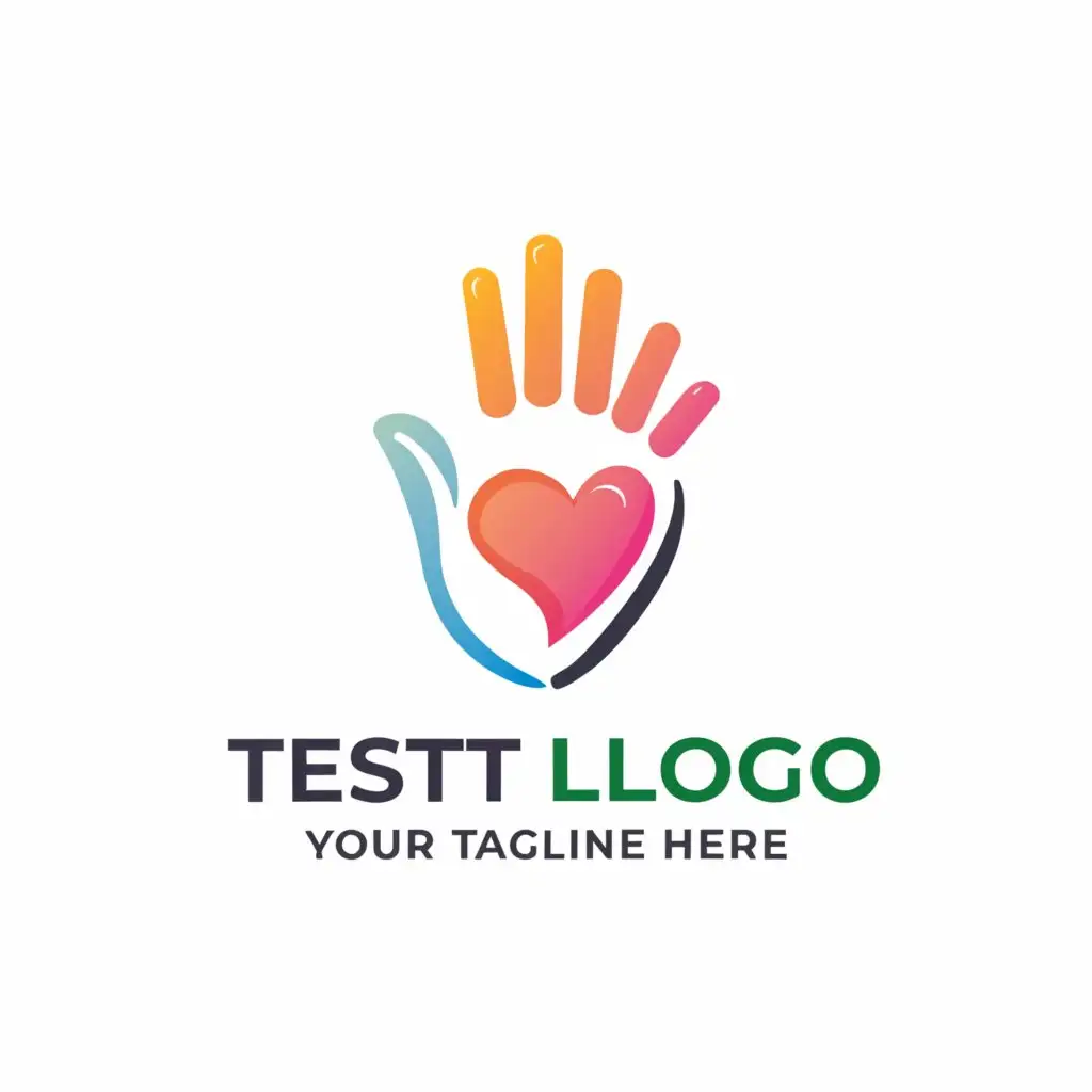a logo design,with the text "Test Logo", main symbol:hand heart colorful,Moderate,be used in Beauty Spa industry,clear background