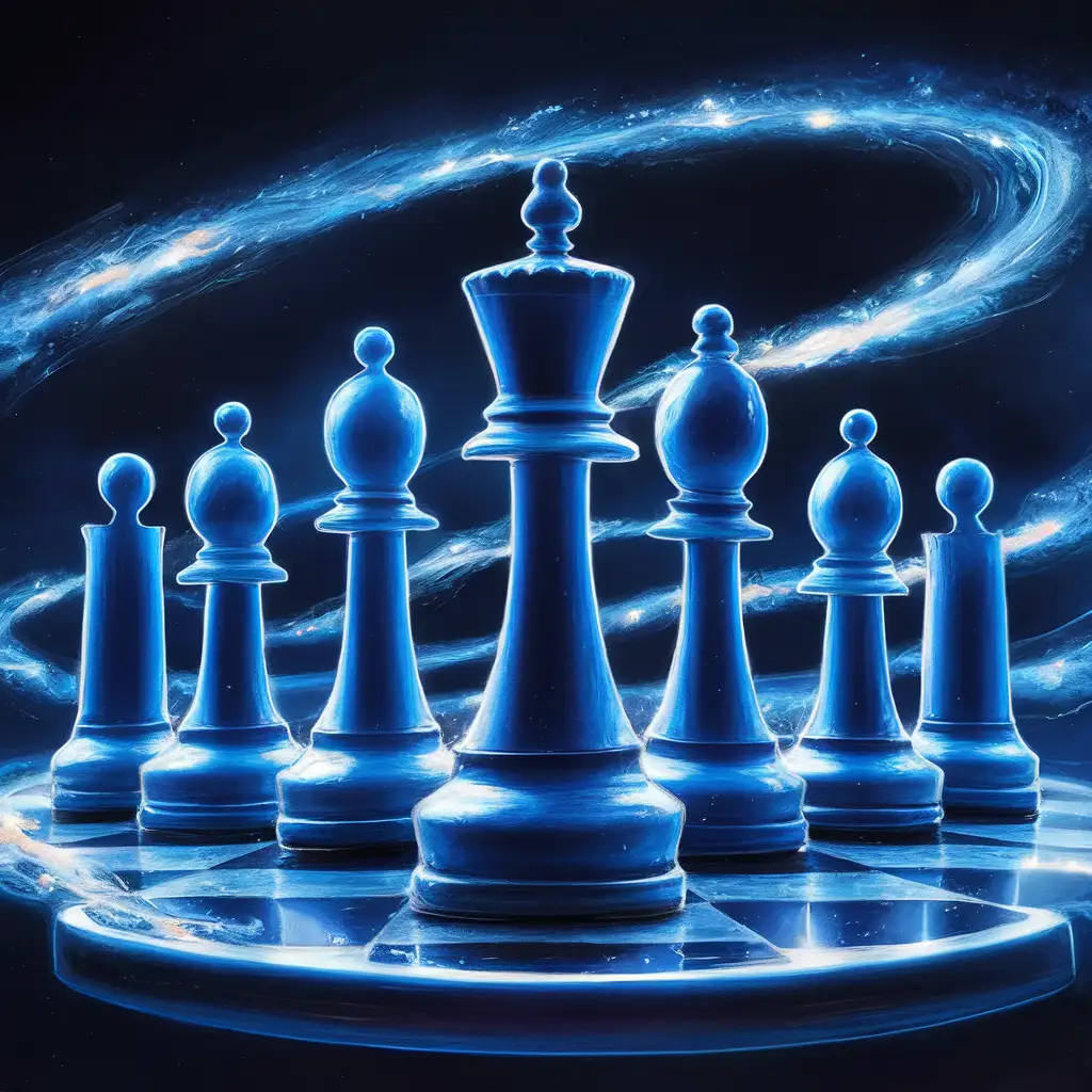 Blue-Chess-Pieces-on-a-Blue-Background