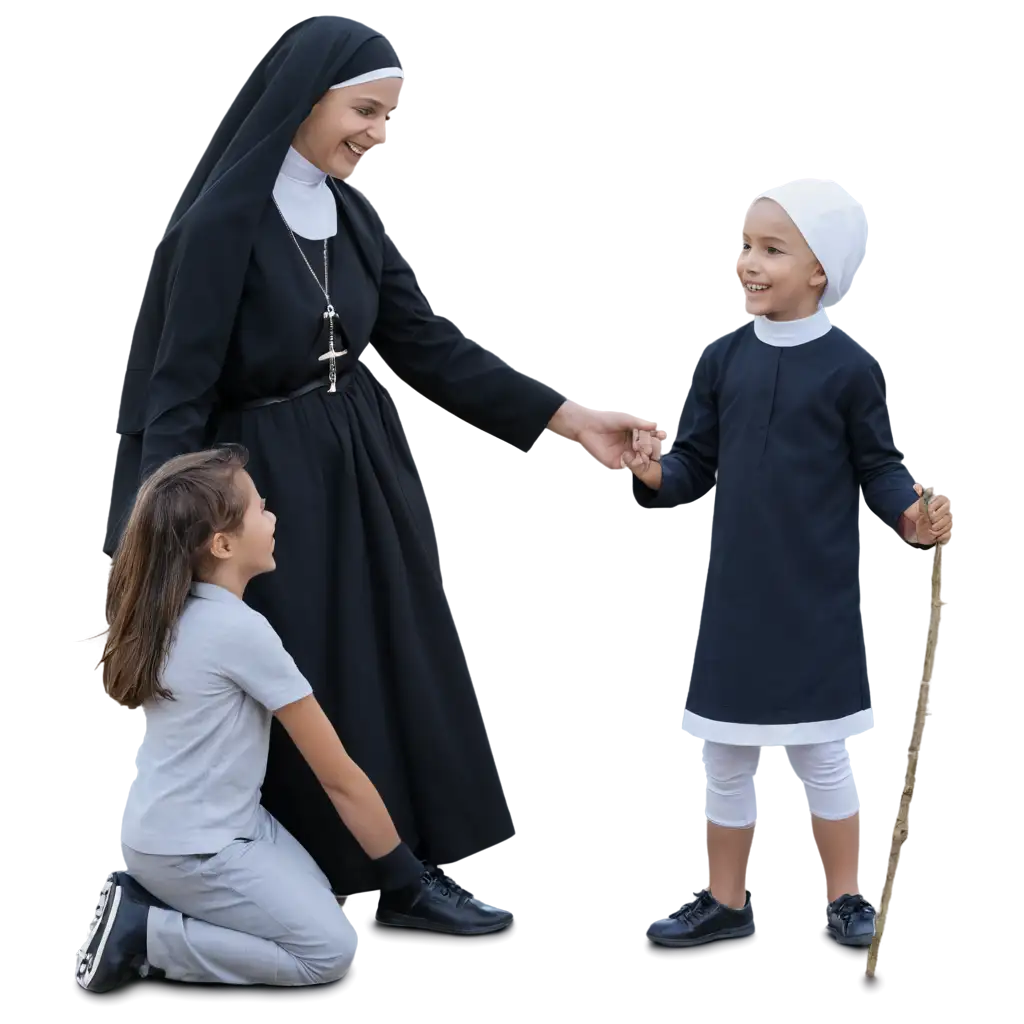 Captivating-PNG-Image-Nun-Engaging-in-Playful-Activities-with-Children