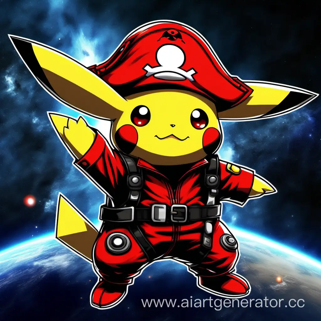 Pokemon-Pikachu-in-Red-and-Black-Space-Pirate-Suit-Starsector-Style-Art
