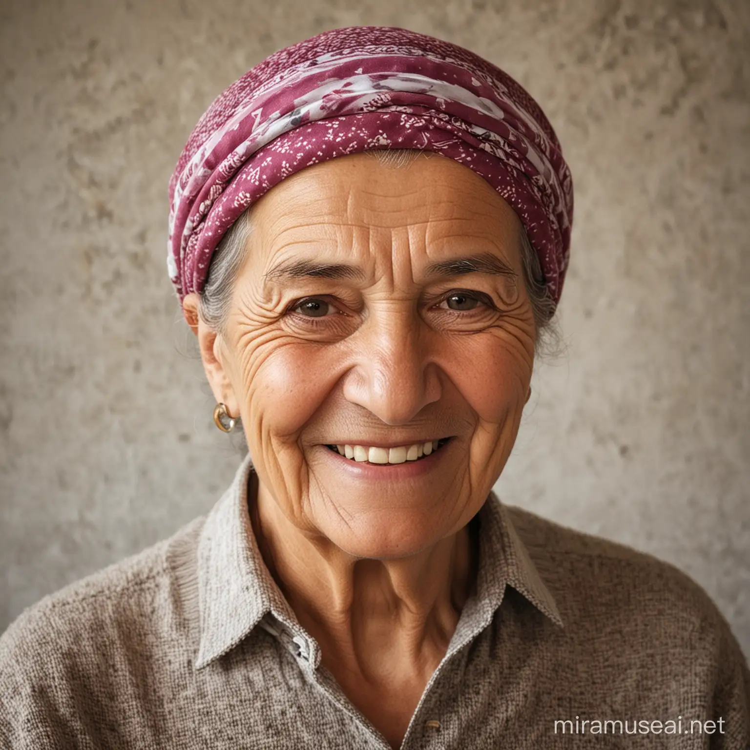 Türk mutlu yaşlı  insan portresi