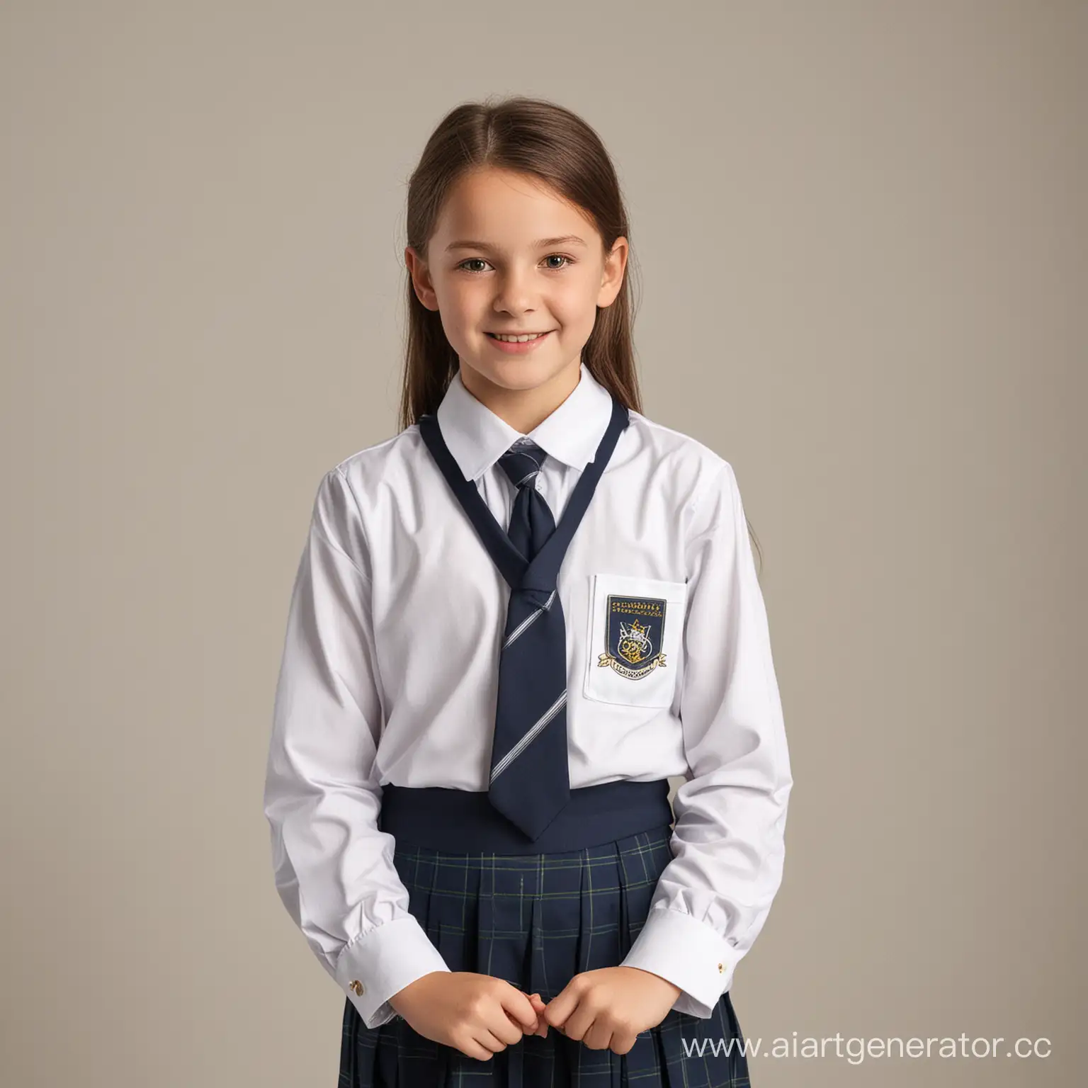 Schoolgirl-in-Uniform-TenYearOld-Student-Portrait