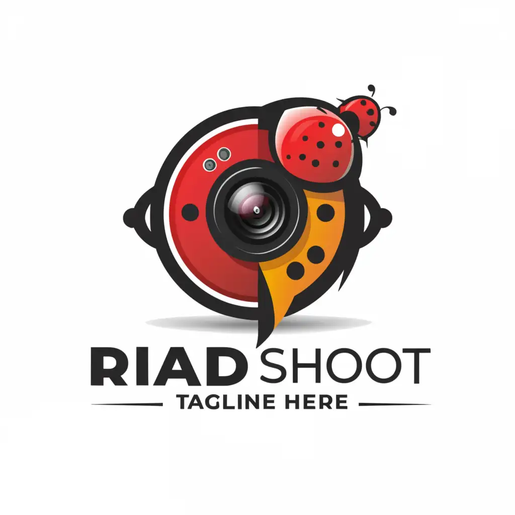 a logo design,with the text 'Riad shoot', main symbol:Camera  Ladybug ,complex,be used in Animals Pets industry,clear background