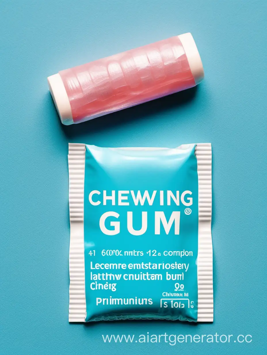Chewing-Gum-Composition-Label-on-Blue-Background