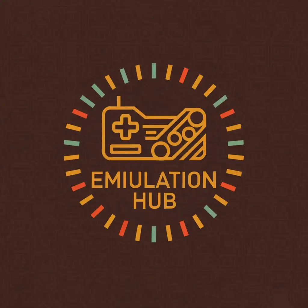 logo, relive the classics, with the text "Emulation Hub", typography