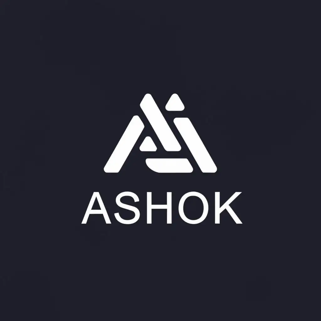 a logo design,with the text "ASHOK", main symbol:white colour,web pages,Moderate,be used in Technology industry,clear background