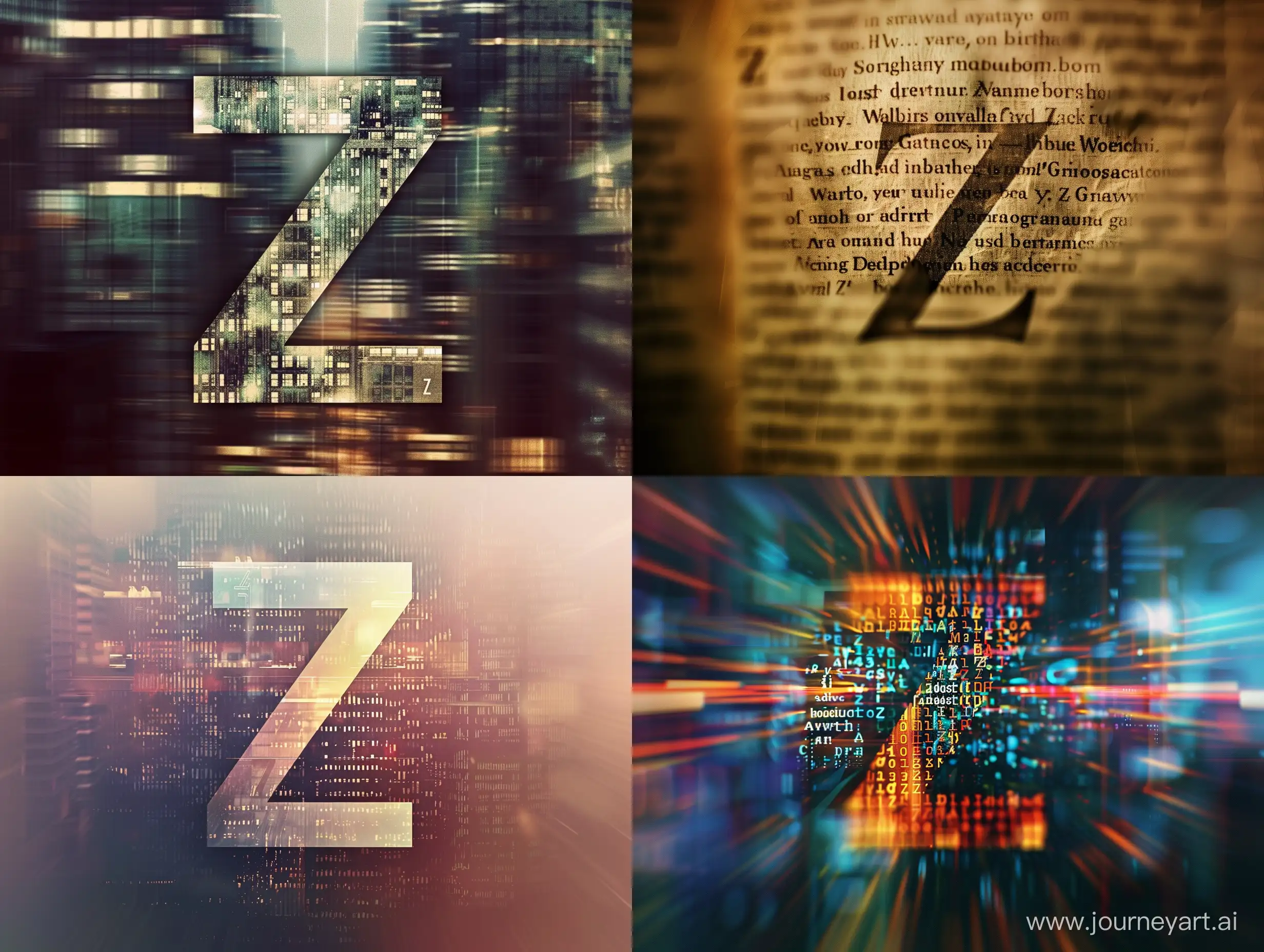 Blurred-Text-Background-with-Letter-Z