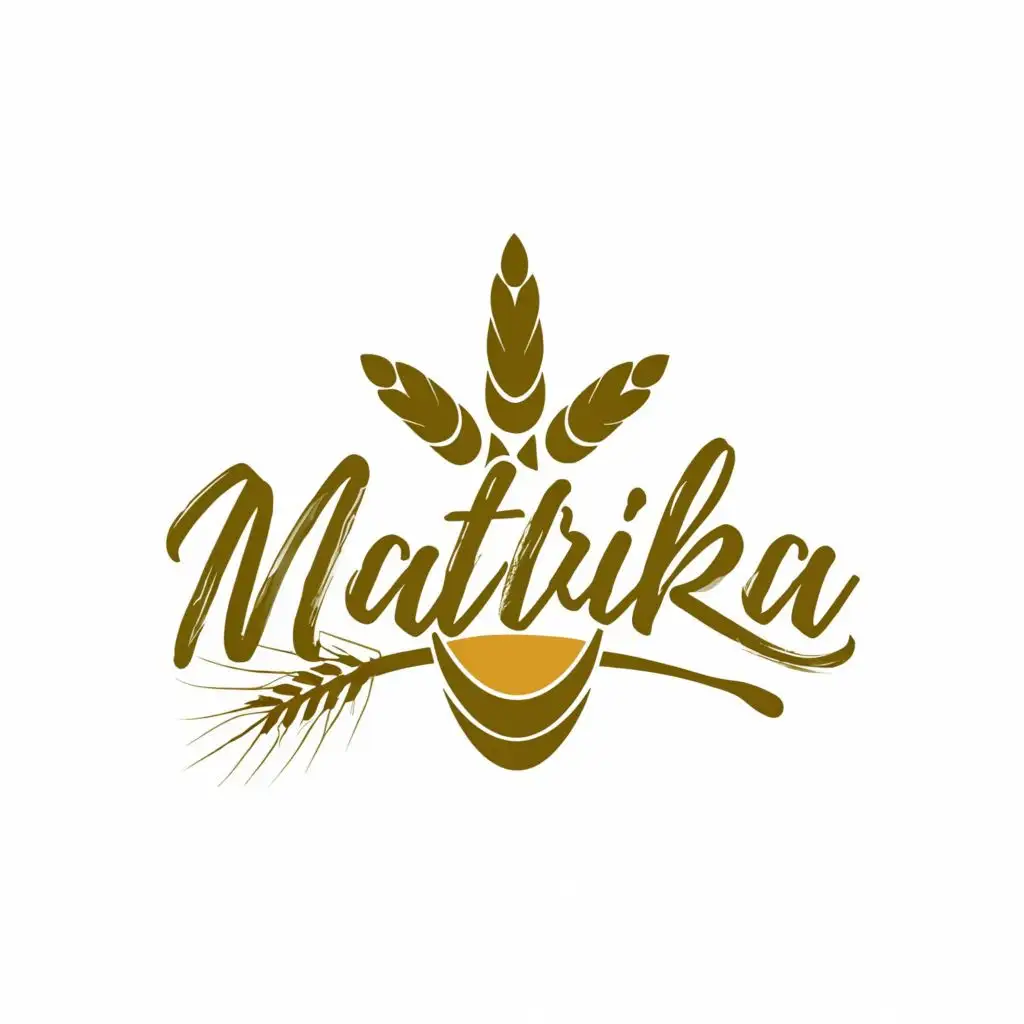 logo, oil manufacturing, seed, grain, flour, pulses., with the text "MATRIKA", typography