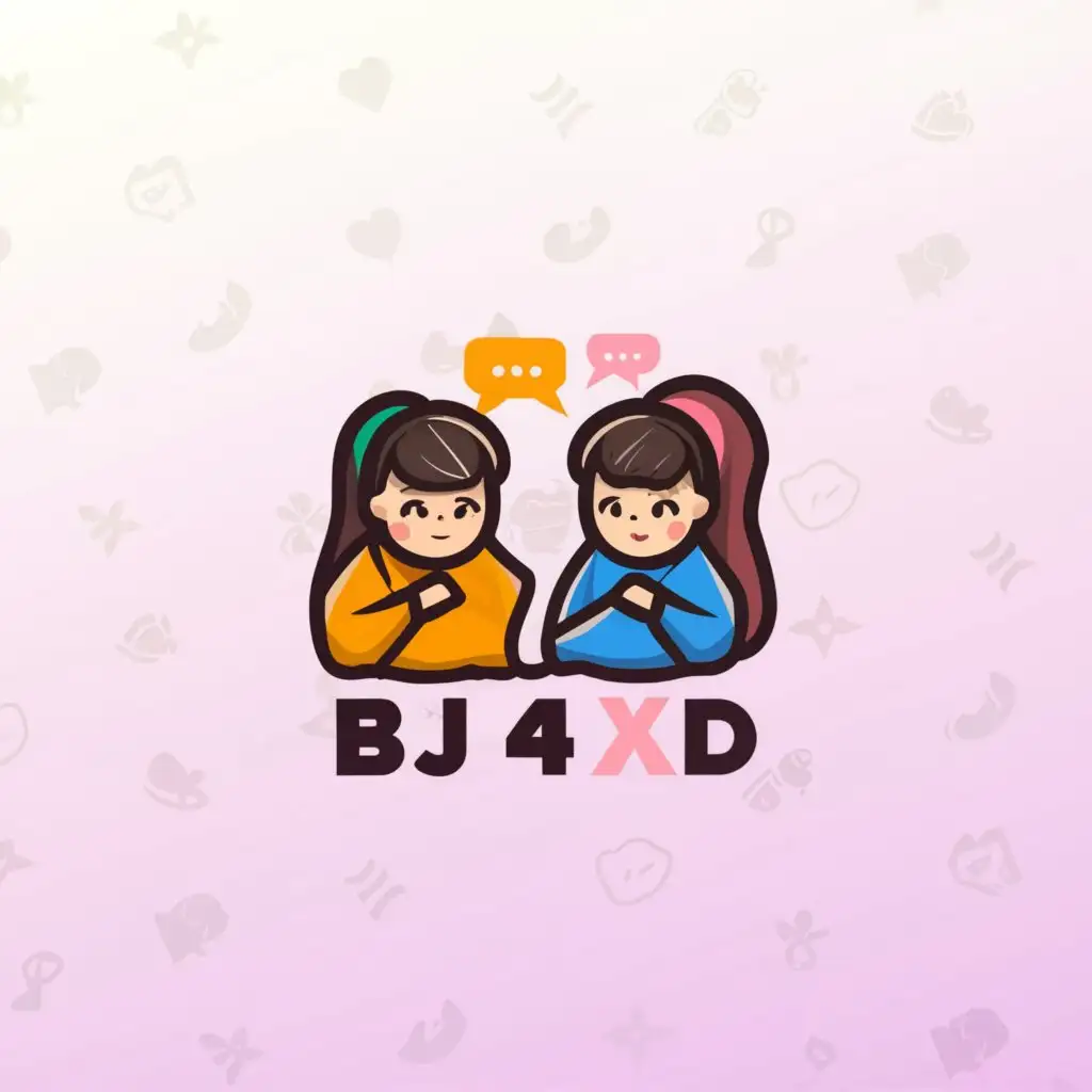 a logo design,with the text "bj4xd", main symbol:Girls Chat Rooms,Moderate,clear background