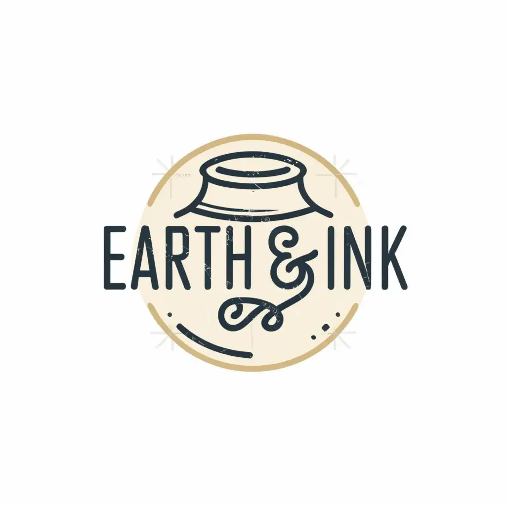 logo, pottery, with the text "Earth & Ink", typography, be used in Entertainment industry