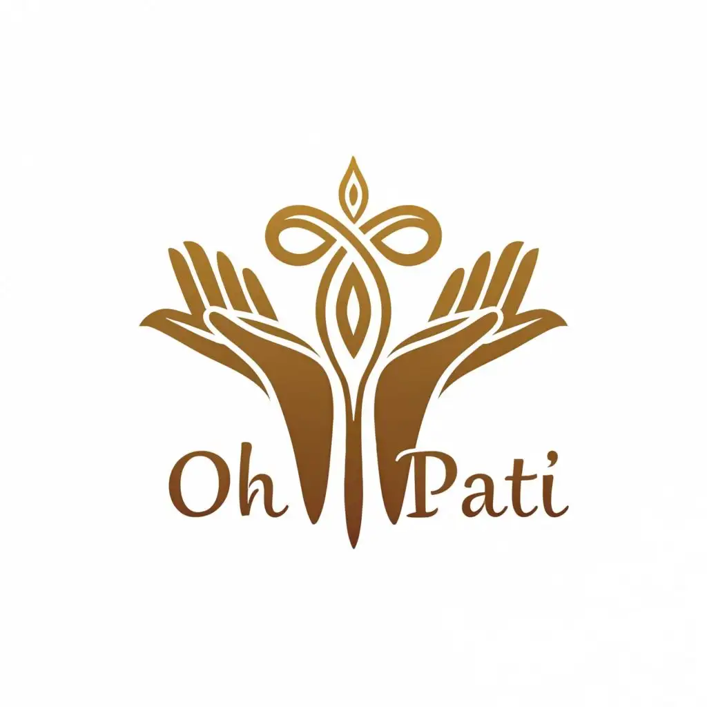 logo, massage hands, with the text "Oh Pati", typography, be used in Beauty Spa industry
