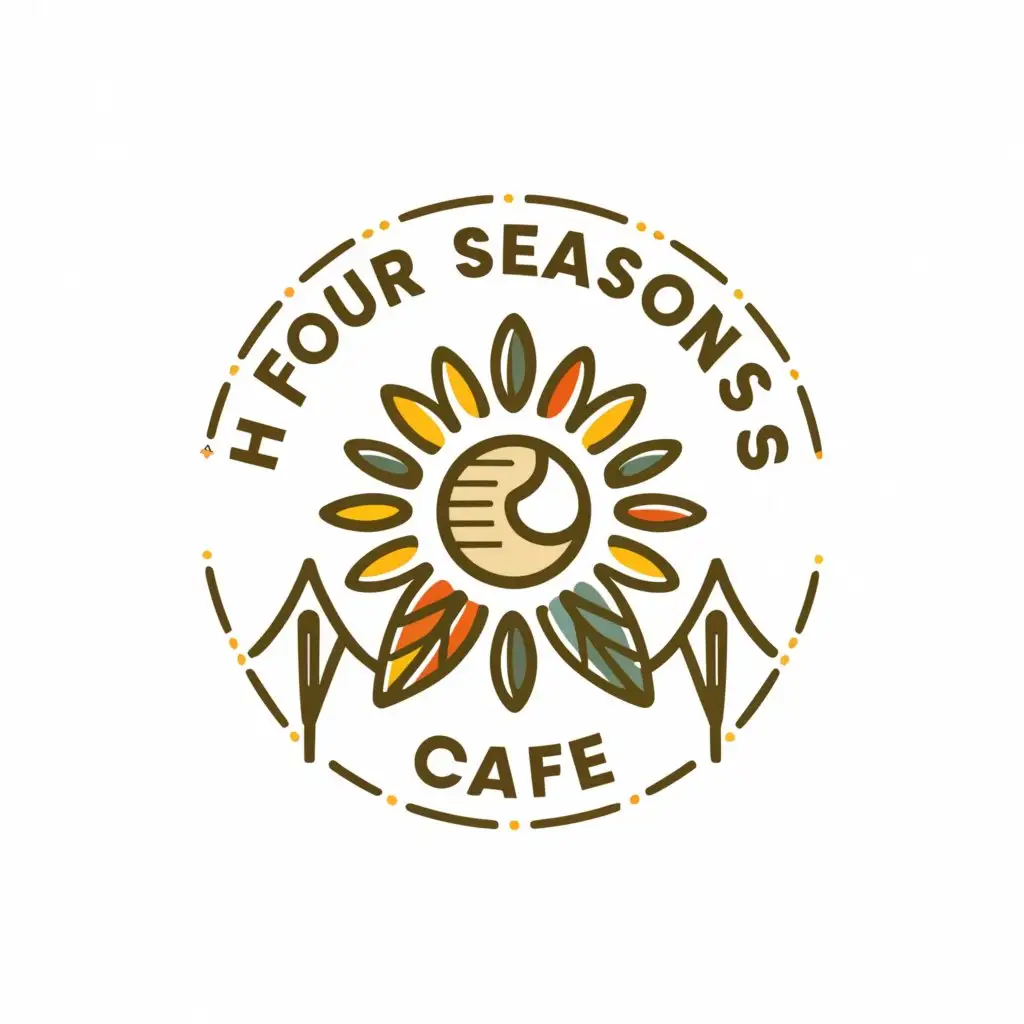 LOGO-Design-For-Four-Seasons-Cafe-Elemental-Harmony-in-Entertainment