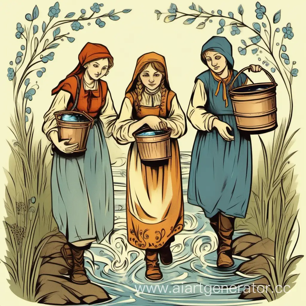 Youthful-Water-Bearers-in-Russian-Folk-Tale-Style