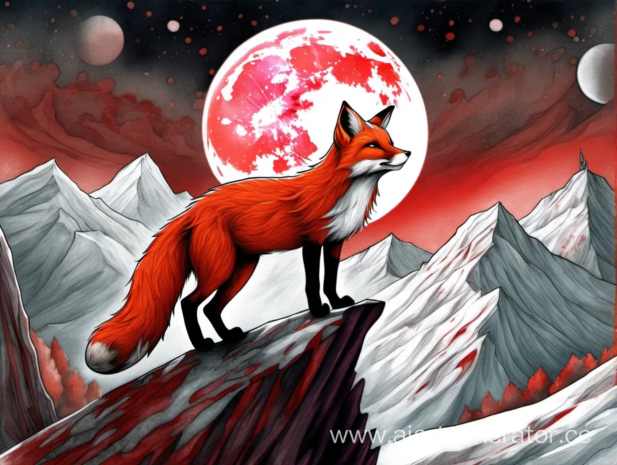 Majestic-Red-Fox-Climbing-Dream-Mountain-with-Blood-Moon-Backdrop