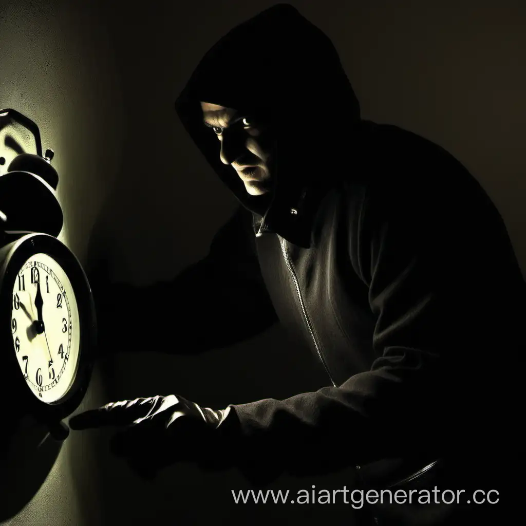 Nighttime-Thief-Stealing-Clock-Dials