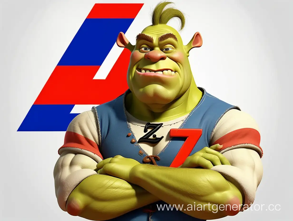 Shrek-Wearing-Russian-Flag-Style-Shirt-with-Letter-Z