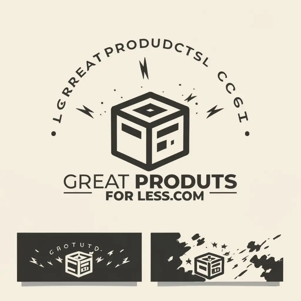 a logo design,with the text "Greatproductsforless.com", main symbol:box,Moderate,be used in Retail industry,clear background