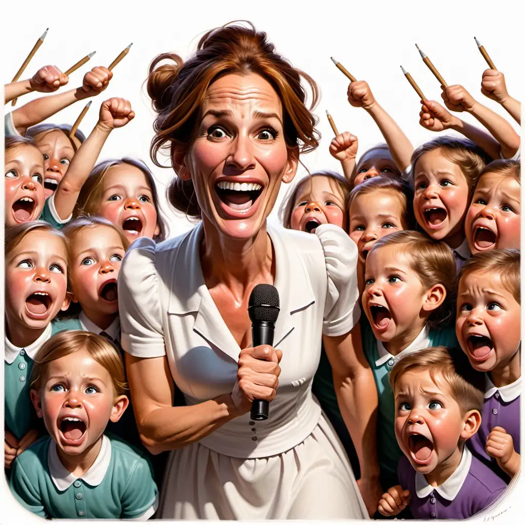 Julia Roberts as the Playful Mother Amidst a Childrens Chaos