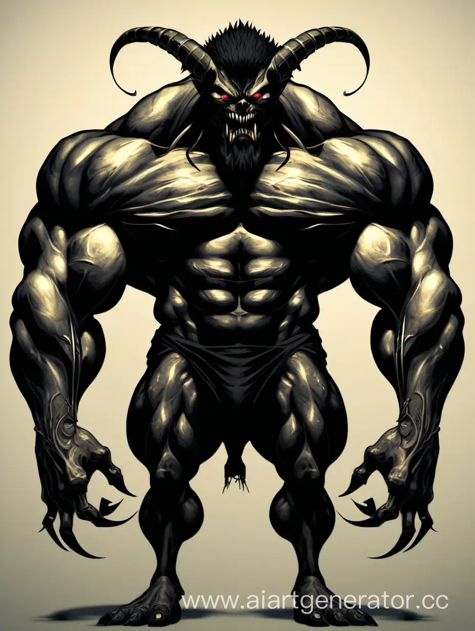 Muscular-Black-Demon-Standing-Tall