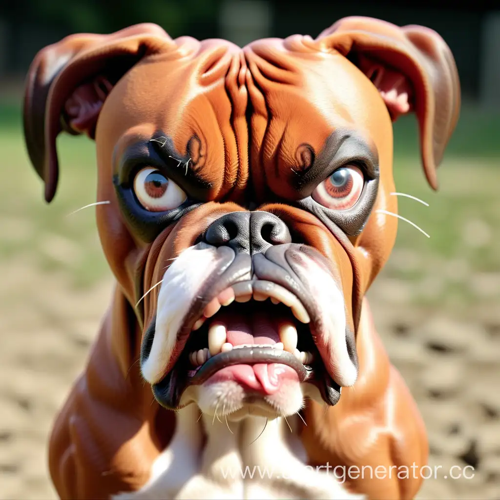 angry boxer dog