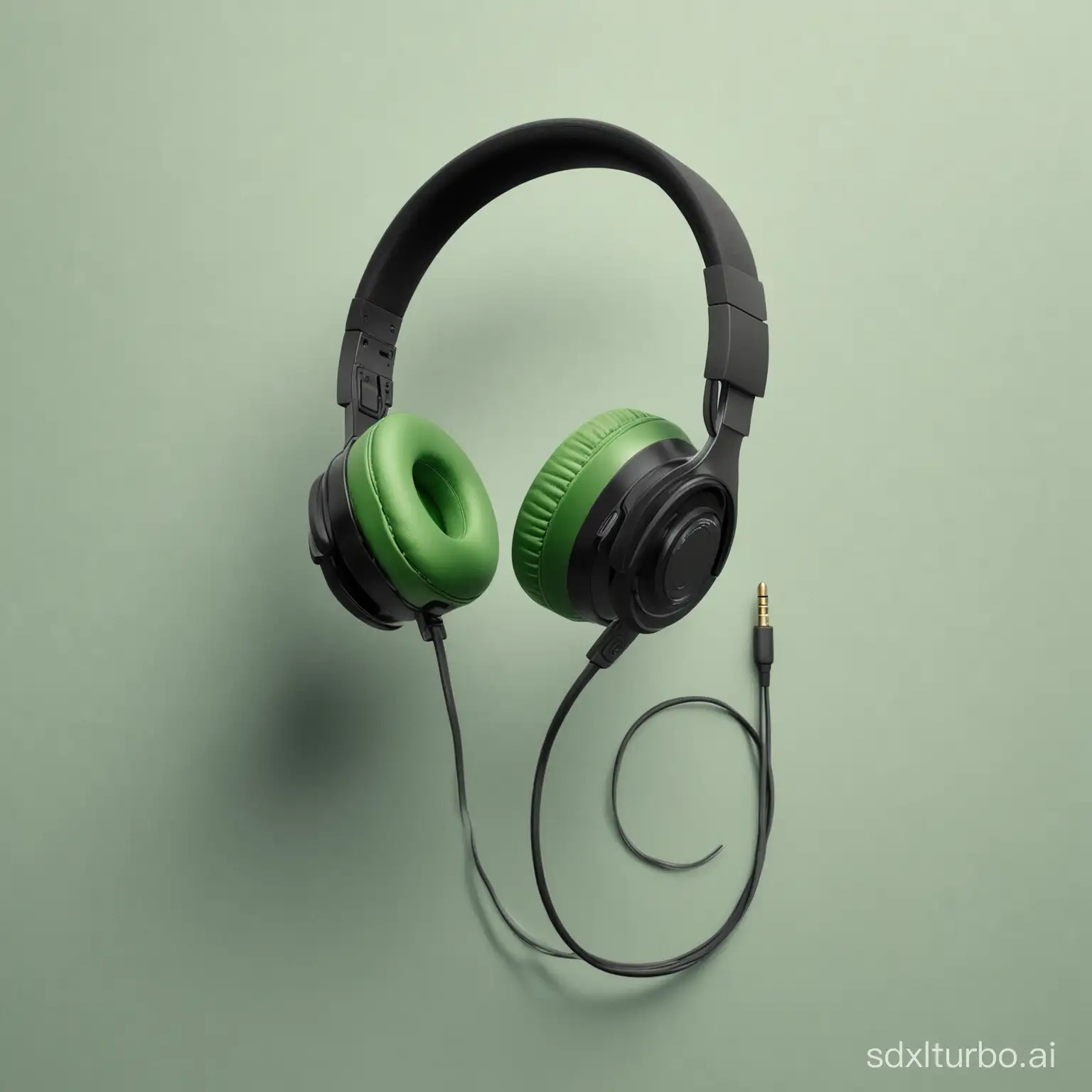 Create an application about green and black headphones, ux, ui, dribbble --stylise 400